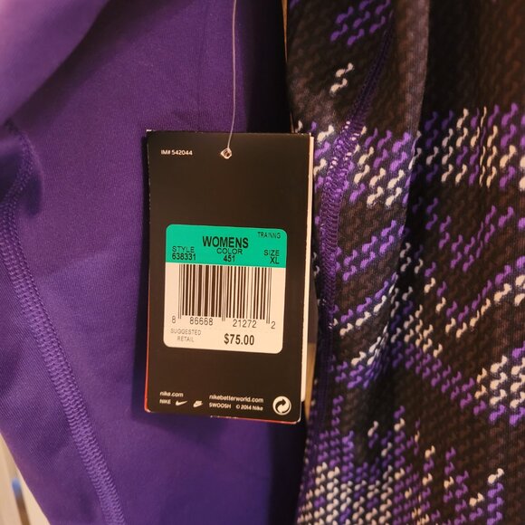 Nike Pro Dri Fit Hyperwarm Women's Purple and Black Turtleneck NWT XL - Picture 4 of 13